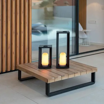 Produktbild von Newgarden Siroco LED Laterne warmweiß Akku 30 cm Metall Schwarz