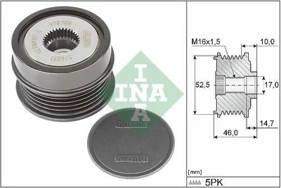 Produktbild von INA Generatorfreilauf Riemenscheibe Lichtmaschine passend für MERCEDES-BENZ A-Klasse (W177)