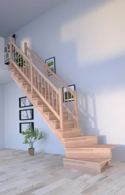 Produktbild von Holztreppe Lindos (Buche) in  1/4 gewendelter Ausführung links-100 cm-Holz-Holz Design Geländer-beidseitig-mit Setzstufen