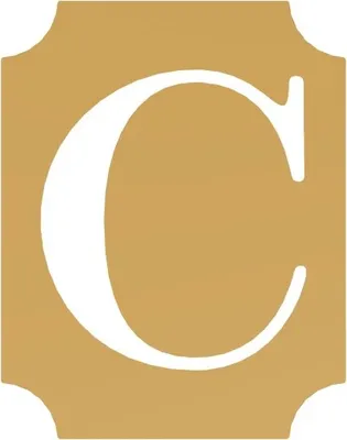 Produktbild von Plakette „Buchstabe C“, Satingold, 70 mm