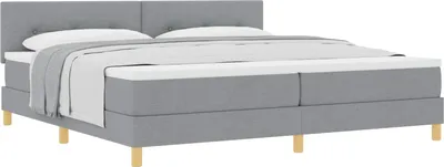 Immagine prodotto di vidaXL Letto a molle con materasso grigio chiaro 200 x 200 cm in tessuto