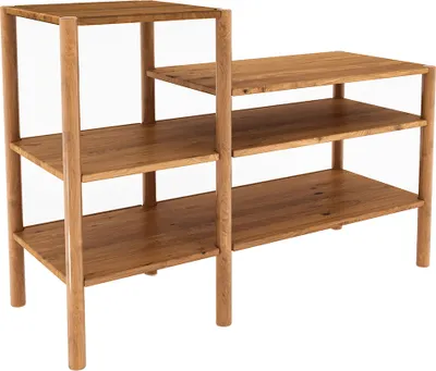 Produktbild von Regal 115 cm breit, Eiche massiv geölt, PORI-165