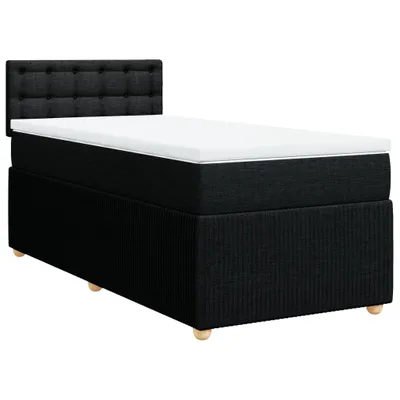 Produktbild von Boxspringbett mit Matratze Schwarz 100x200 cm Stoff
