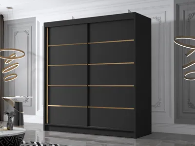Obrázek produktu pro Velká šatní skříň 180 cm UVALDE - černá
