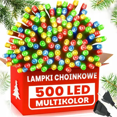 Obrázek produktu pro Vánoční Stromek Světla 500 Vedl Vícebarevné 8 Typů Osvětlení Ip44 Vnitřní / Venkovní 32,7M