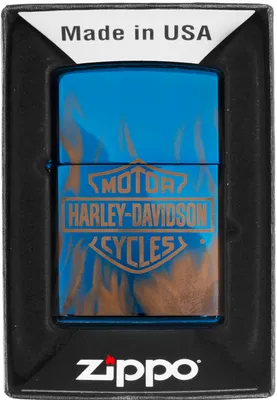Produktbild von Zippo Feuerzeug Harley-Davidson® high polished blue gelasert Sturmfeuerzeug Benzin