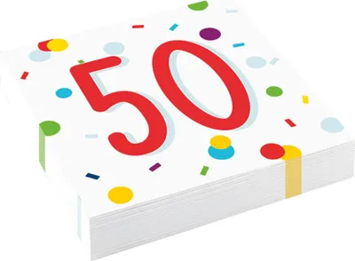 Produktbild von amscan® 9906764 Motivserviette 33x33 Geburtstag Zahl 50