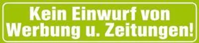 Produktbild von PVC-Aufkleber - KEINE WERBUNG - 302077/1 - Gr. ca. 9 x 2 cm