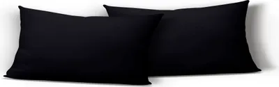 Produktbild von 2er Set Kissenbezug Kissenhülle Kopfkissenbezug 40x80 cm schwarz Uni Microfaser