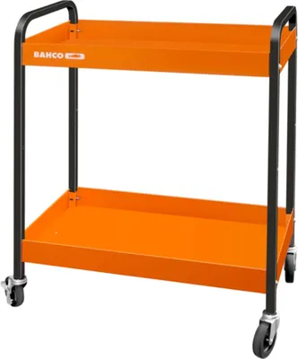 Produktbild von Bahco Rollwagen mit zwei Ablagen aus Aluminium, orange, 759 mm x 432 mm x 1025 mm