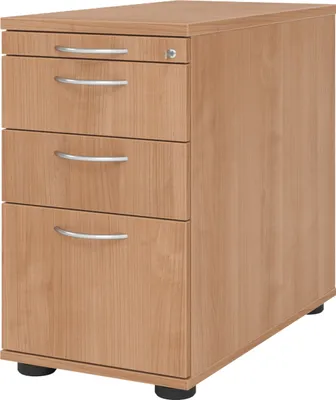 Produktbild von bümö office Standcontainer - mit Hängeregistratur - Nachbildung: Nussbaum, Griff: Bogengriff (Metall)