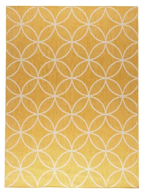 Produktbild von Geometrischer Outdoor Teppich - Faro Ripple Gelb