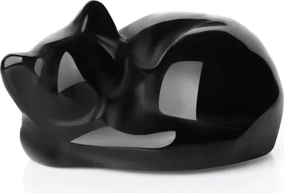 Produktbild von Obsidian Katze Figur Deko Stein Statue Schlafende Katze Skulptur Kristall