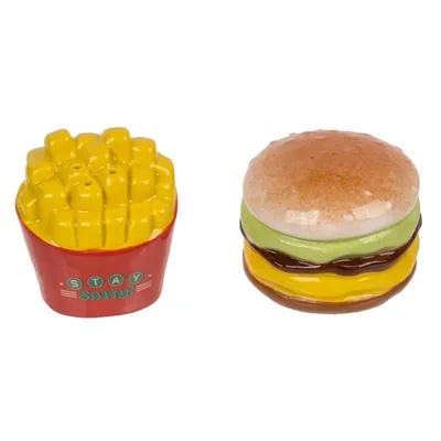 Produktbild von Burger & Pommes Salz- und Pfefferstreuer Set aus Keramik