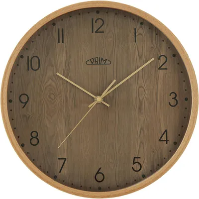 Produktbild von PRIM Colored Forest Wanduhr Holz lautlos Braun/Dunkelbraun 30,5 cm