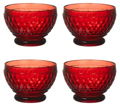 Produktbild von Villeroy & Boch Boston Coloured 4er Set Dessertschale 250 ml rot Kristallglas