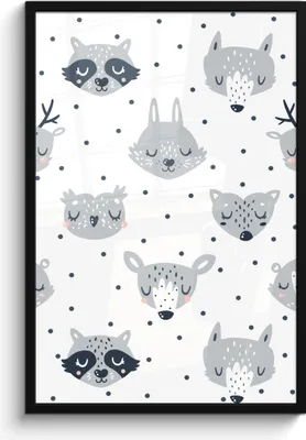 Produktbild von MuchoWow® MuchoWow® Gerahmtes Poster Tiere - Design - Kinder - Jungen - Mädchen - Baby 60x90 cm - Poster mit zchwarzem Bilderrahmen - Kunst