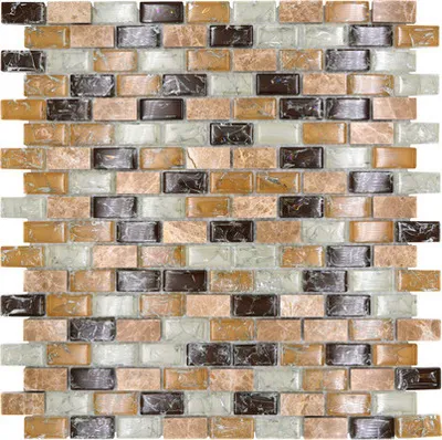 Produktbild von Glasmosaik mit Naturstein XIC B1153 braun/beige 30x28,5 cm