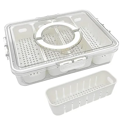 Produktbild von 3 teilig Frischhaltebox ,Frischhaltedose mit Entwässerungsfunktion,Küchen Lagerbox für Obst, Gemüse und Snacks