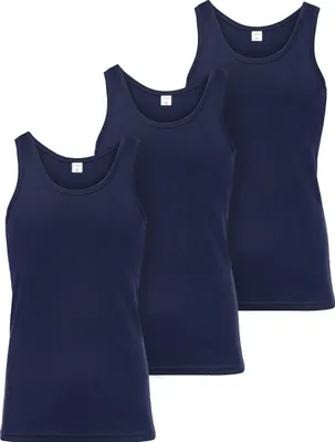 Produktbild von Ladeheid Unterhemd Herren Ärmellos Baumwolle Tank Top Herren, Set 3 Stück LA40-258 (Dunkelblau, XL)