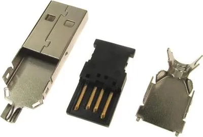 Produktbild von USB-Typ-A-Geradstecker zum Löten, 2-teilig