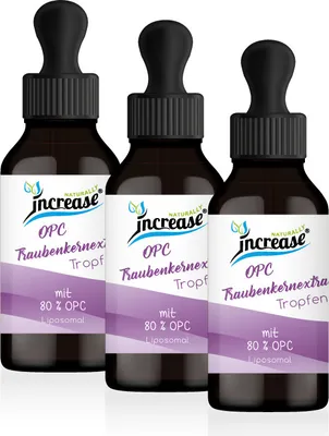 Produktbild von Nimm 3, zahl 2 Aktion Liposomale OPC Tropfen hochdosiert - 2000mg OPC Traubenkernextrakt/ 1600mg OPC pro Tag(180.000mg in 3 Flaschen)