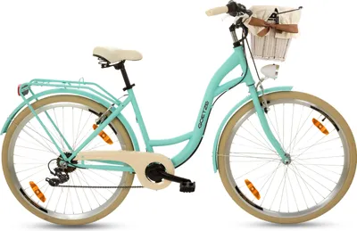 Produktbild von Goetze Citybike Mood 28 Zoll, 7-Gang Shimano, Tiefeinstieg, Damenfahrrad inkl. Rattan-Korb