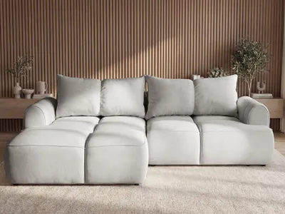 Produktbild von GrainGold Ecksofa L-Form Links Boono - Ecksofa mit Schlaffunktion und Bettkasten - Moderne Ecksofa, Wohnzimmer Ecksofa - Eckcouch Grau (Komodo 20)