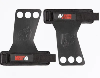 Zdjęcie produktu dla Gorilla Wear 3-Hole Carbon Lifting Grips - Black - L