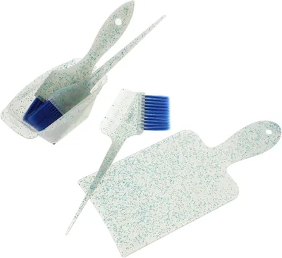 Produktbild von 5 Haarfärbeschüsseln aus Kunststoff – praktisch und gesund, geeignet für den Friseur und das Haarstyling, inklusive Haarfärbeplatte und Friseurbürste