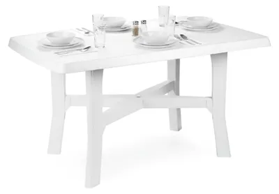 Produktbild von Raspberry - Outdoor Tisch, 138x88x72h cm Weiß, 6 Plätze  Italy