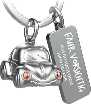 Produktbild von FABACH Auto Schlüsselanhänger Car mit Gravur - Schutzengel Schlüsselanhänger Engel für Autofahrer - Geschenk Glücksbringer Fahr vorsichtig Auto Geschenke - Fahr vorsichtig, ich brauch Dich