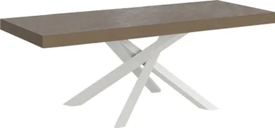 Produktbild von Volantis Premium taubengrauer Ausziehtisch 200/304x90 cm mit weißen Beinen