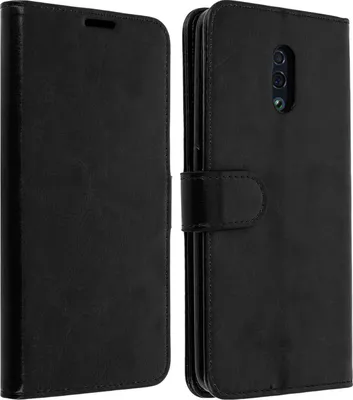Image de Avizar, Flip Book Cover, étui à rabat en similicuir pour Oppo Reno, noir