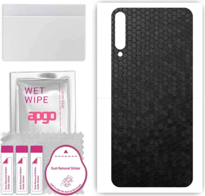 Produktbild von apgo Rückseite Schutzfolie, Skin, kompatibel mit Honor Play 3, Hinten Displayschutzfolie aus Vinylfolie, kratzfest, einfache Montage - Schwarze Honigwabe