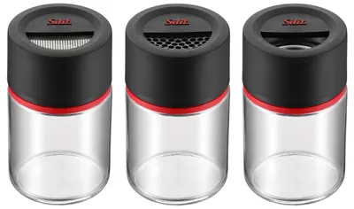 Produktbild von Silit Storio, Salz- und Pfefferstreuer-Set, Schwarz, Transparent, Glas, Kunststoff, Schwarz, 56 mm, 56 mm