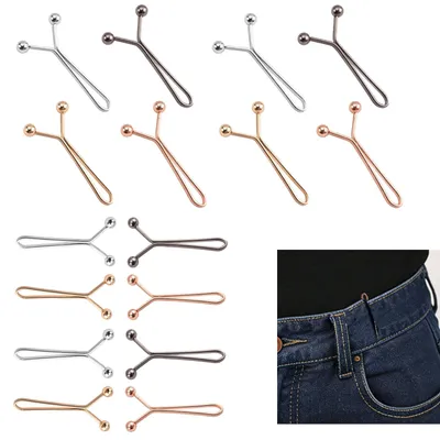 Hosenclip zum Engerstellen, 24 Stück, 4 Farben, Metall