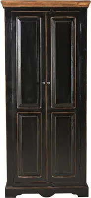 Produktbild von SIT Möbel Schrank | 2 Türen | Mango-Holz schwarz | Deckplatte honigfarben | B 80 x T 45 x H 180 cm | 05864-11 | Serie CORSICA