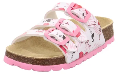 Productafbeelding van Slippers met voetbed, wit/roze (1090), maat 40