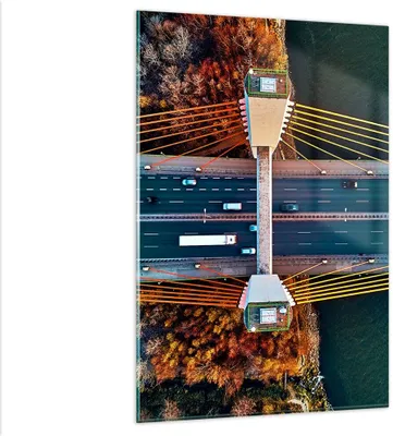Produktbild von Bilder auf glas - Einteilig - Brücke Siekierkowski Warschau - 80x120cm - Glasbilder - Wandbilder - Bilder - Wanddekoration aus Glas - Glas Bilder - Wandbild auf Glas - GPA80x120-4663