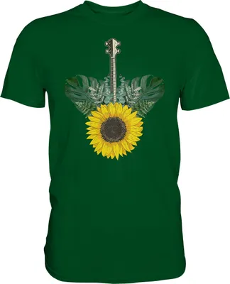 Produktbild von Ukulele Sonnenblumen T-Shirt Garten Hawaii Motiv Gärtner Geschenk – Bottle Green / L