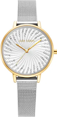 Produktbild von Julie Julsen Damenuhr Edelstahl bicolor Ziffernblatt silber Zirkonia