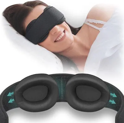 Produktbild von Famanu Augenmaske für optimalen Komfort und Lichtundurchlässigkeit - Schwarz