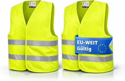 Obrázok produktu pre Reflexná vesta, 2 ks, žltá, univerzálna veľkosť, pre auto