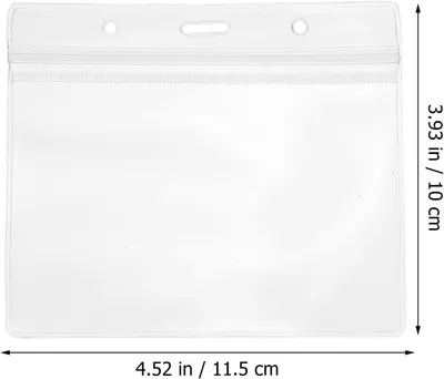 Produktbild von 10 Stück transparente PVC-Ausweishüllen für Impfausweise mit Clip, tragbar und horizontal für Innen- und Außenanwendungen