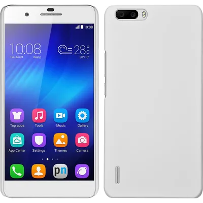 Produktbild von PhoneNatic Case kompatibel mit Huawei Honor 6 Plus - Hülle weiß gummiert Hard-case + 2 Schutzfolien
