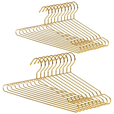 Productafbeelding van Kleerhangers 45 cm, 20 stuks, metaal, goud, voor kleding