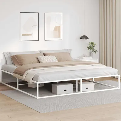 Image de vidaXL Cadre de lit sans matelas blanc 200x200 cm métal