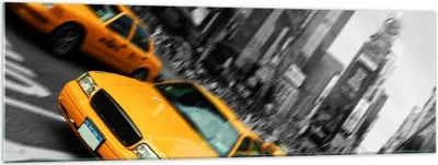 Produktbild von Bilder auf glas - Amerika taxi stadt - 160x50cm - Glasbilder - Wandbilder - Kunstdruck - zum Aufhängen bereit - Wanddekoration aus Glas - Glas Bilder - Wandbild auf Glas - Einteilig - GAB160x50-2178
