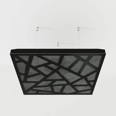 Produktbild von 4er-Set Akustik-Deckenpaneele SKYROSS Samt 50x50x5 cm, Schwarz/Grau